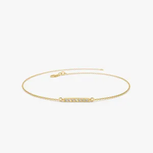 14k Diamond Bar Bracelet