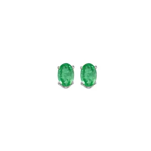 14Kt White Gold & Emerald 1/2Ctw Earring