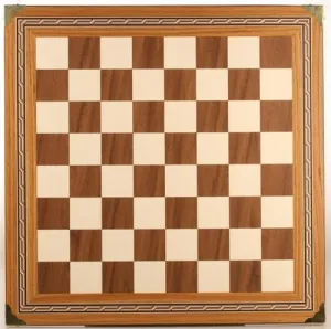 17.5" Mosaic Chessboard with Brass corners