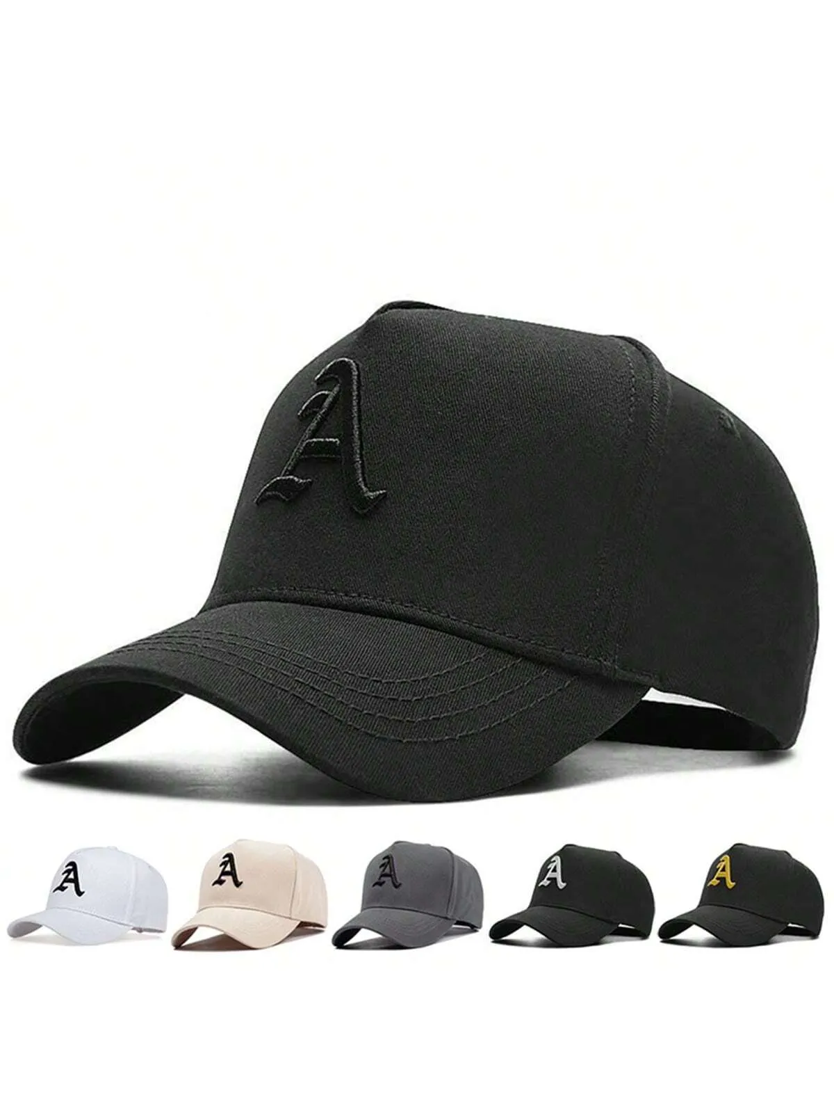 1pc Men's A Letter Embroidery Baseball Cap Outdoor Sport Sun Protection Casual Hat, Suitable For Spring & Autumn Travels, Beach Parties