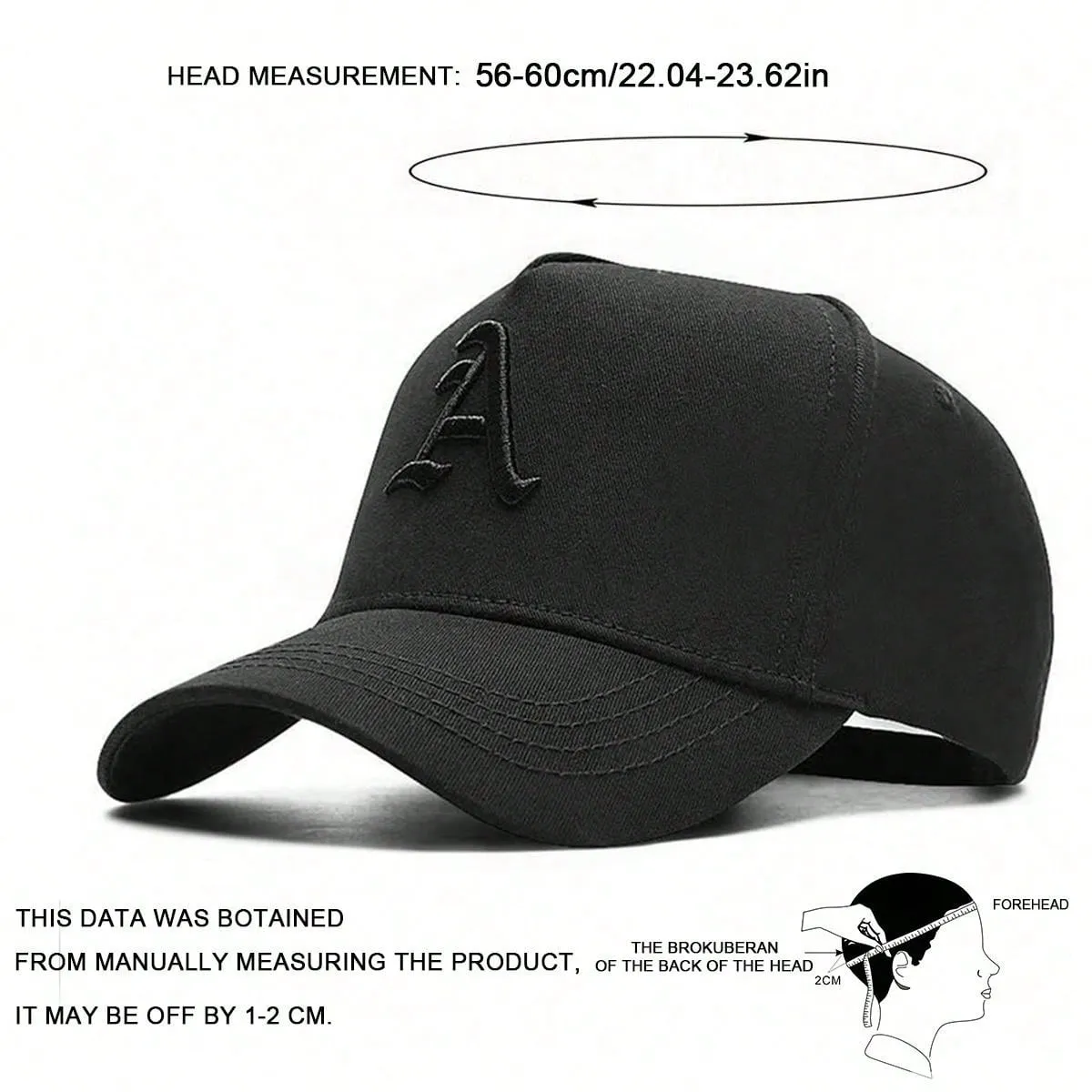 1pc Men's A Letter Embroidery Baseball Cap Outdoor Sport Sun Protection Casual Hat, Suitable For Spring & Autumn Travels, Beach Parties