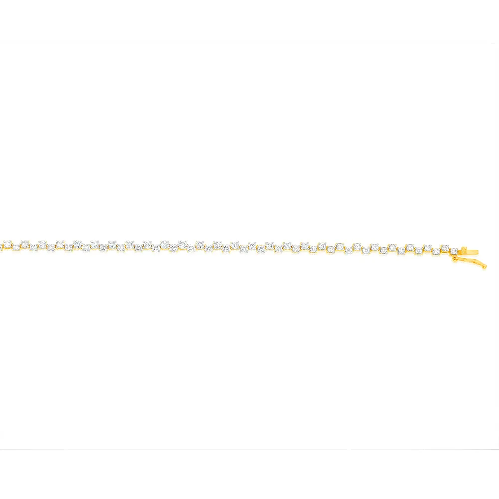 2 Carat Diamond Tennis Bracelet in 10ct Yellow Gold