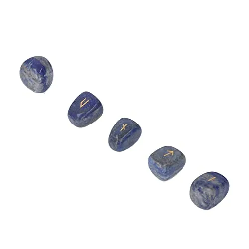 25 Natural Rune Stones Rune Stone Set Rune Alphabet Special Power Natural (Lapis Lazuli)