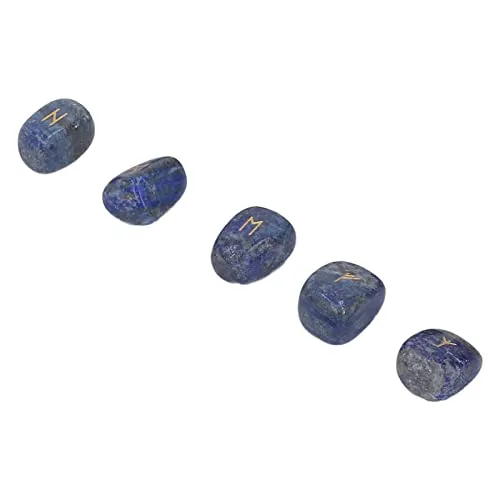 25 Natural Rune Stones Rune Stone Set Rune Alphabet Special Power Natural (Lapis Lazuli)