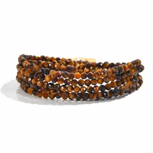 3mm Tiger Eye Faceted 31" Necklace / Multi Wrap Bracelet