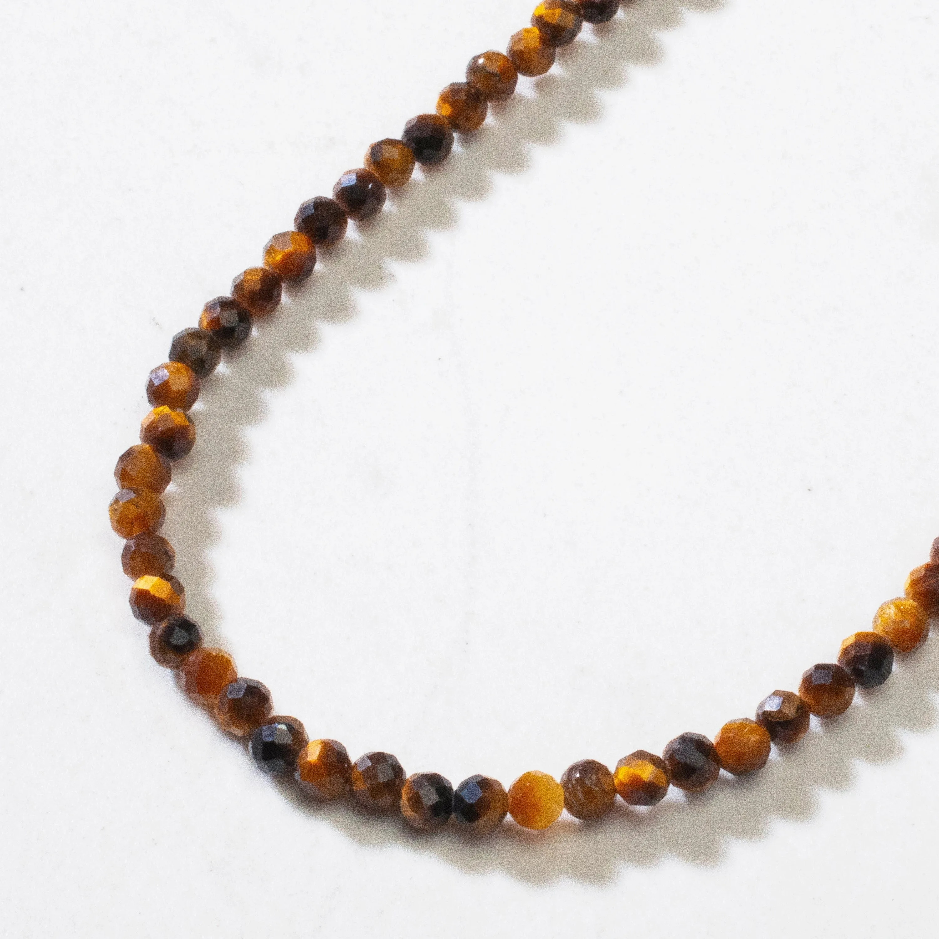 3mm Tiger Eye Faceted 31" Necklace / Multi Wrap Bracelet