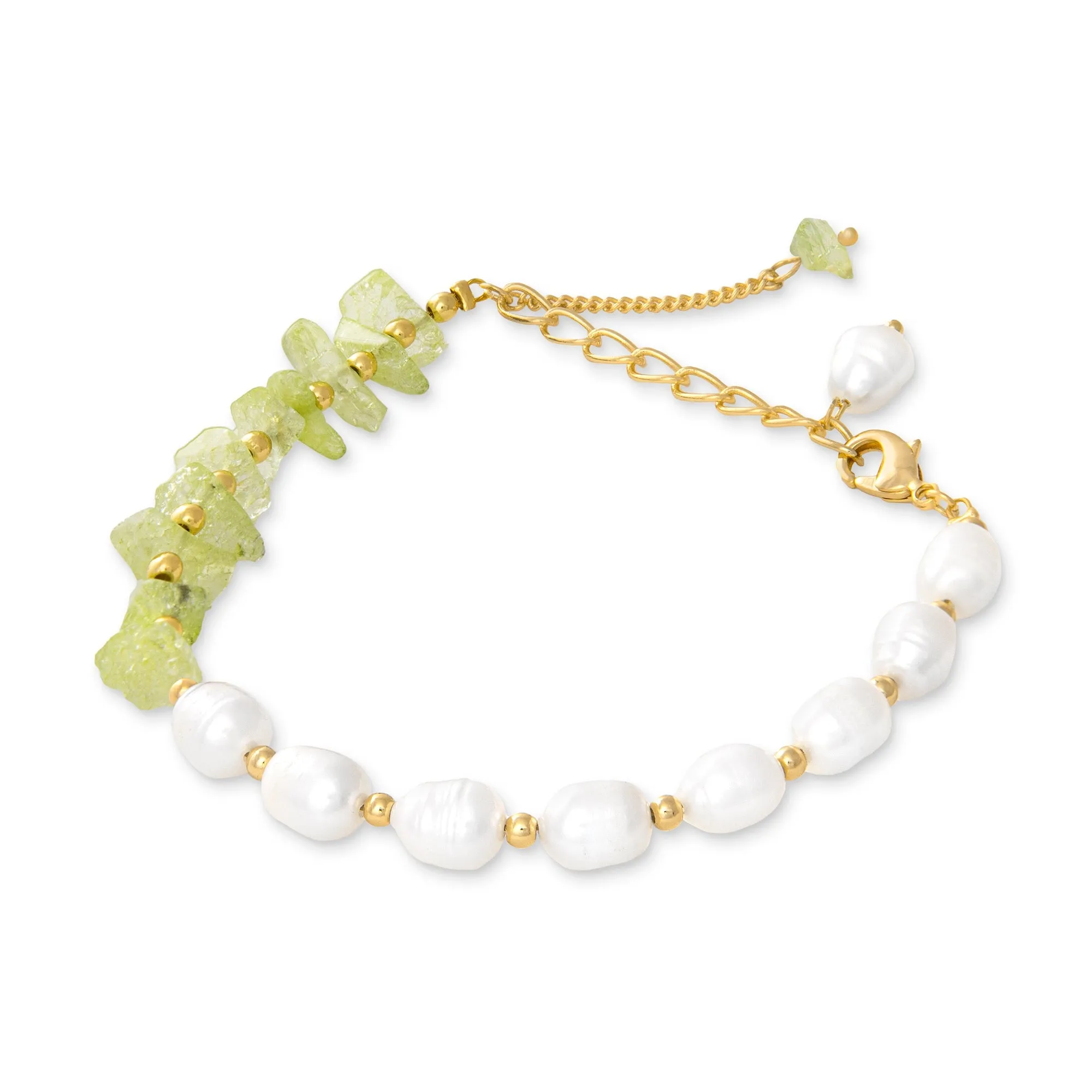 5 for 60% Off - Freshwater Pearl and Peridot Bracelet: The Carolee