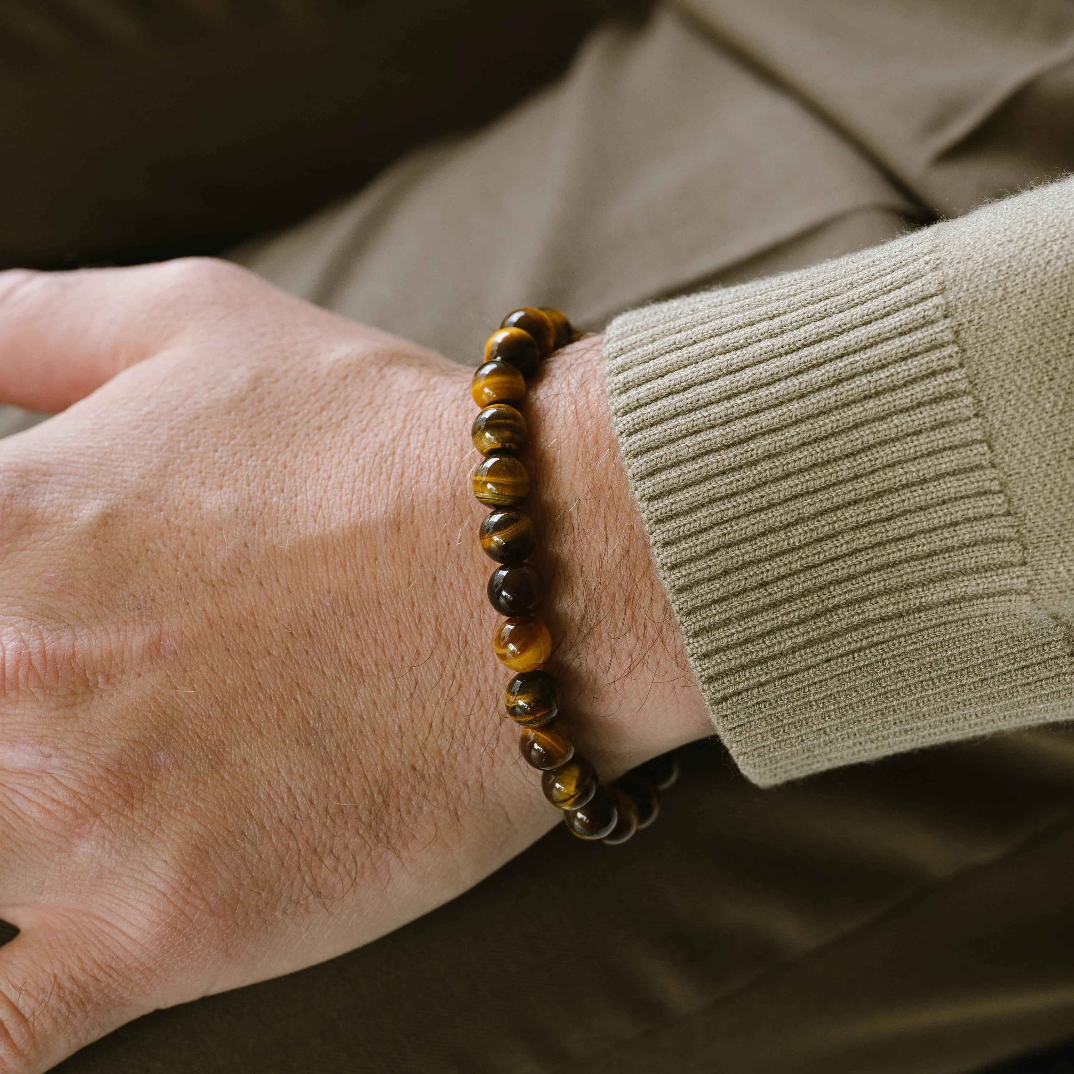 8mm Round Gemstone Bracelet Tiger Eye SBB/013M