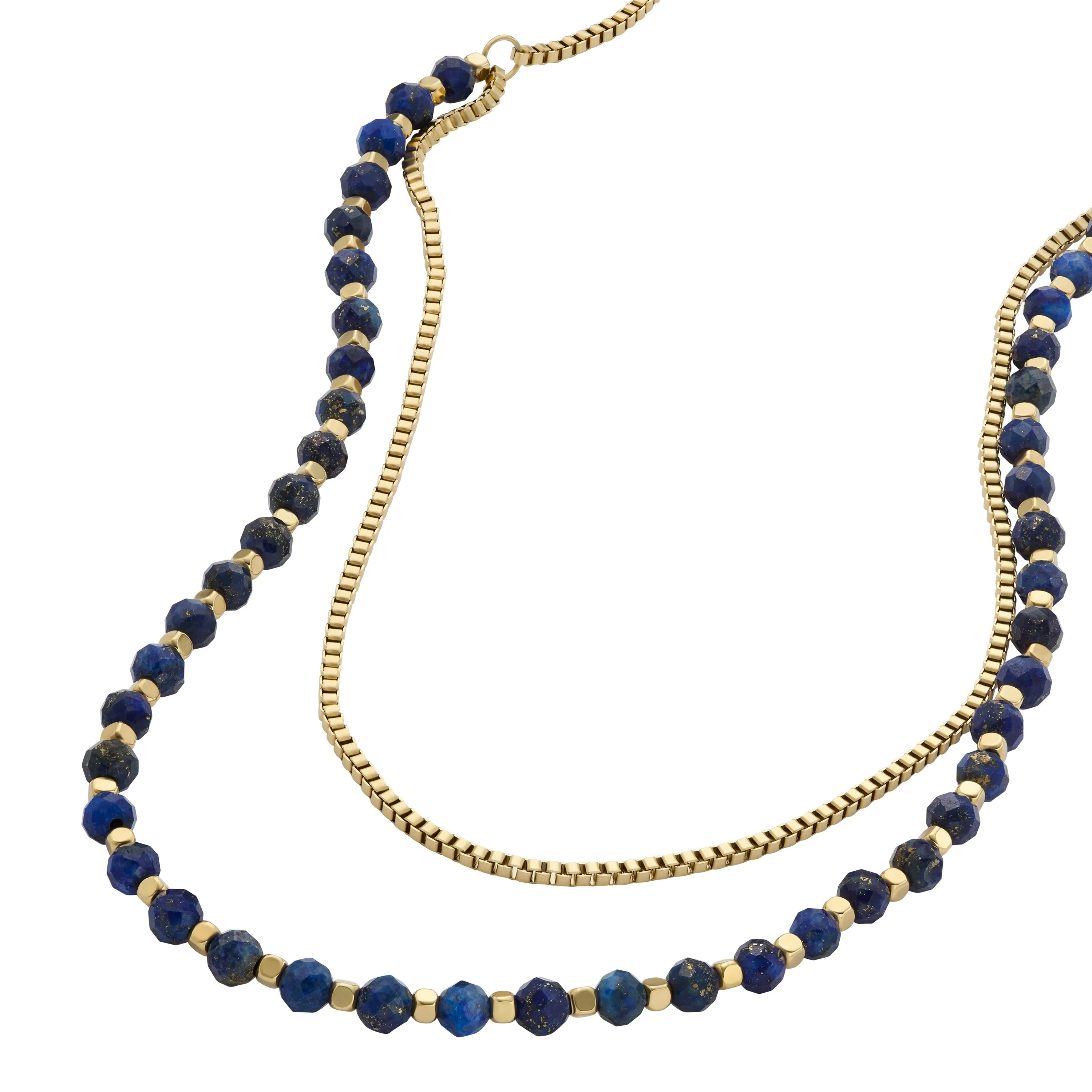 All Stacked Up Blue Lapis Beaded Necklace