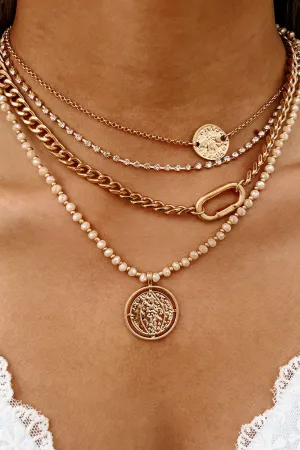 All The Talk Layered Chain Necklace (Gold)