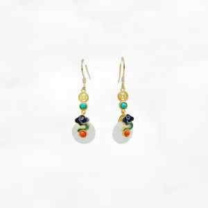 Auspicious Clouds White Jade Earrings