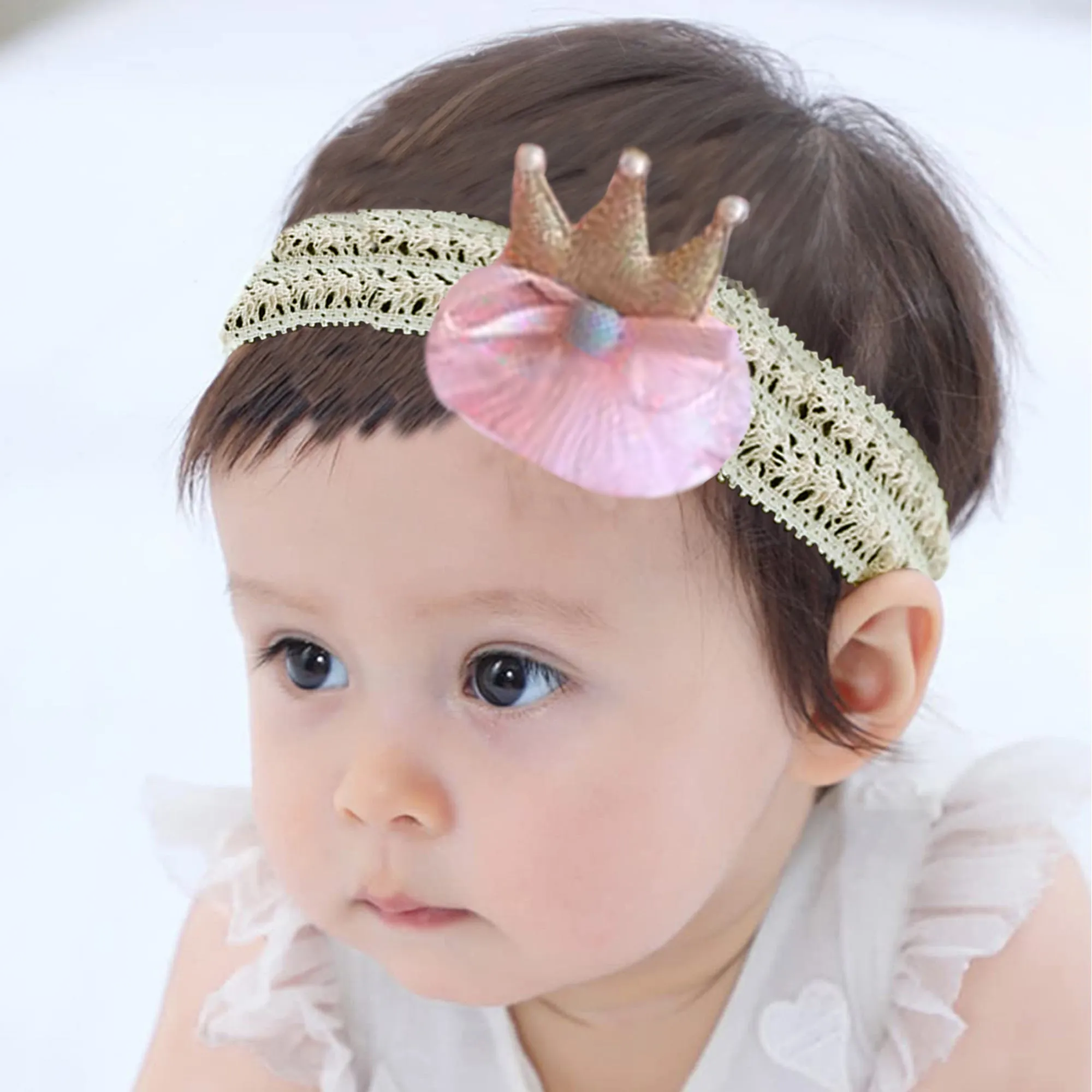 Babymoon | Set of 3 | Designer Princess Baby Girl’s Headbands | Hair Accessories | Pink