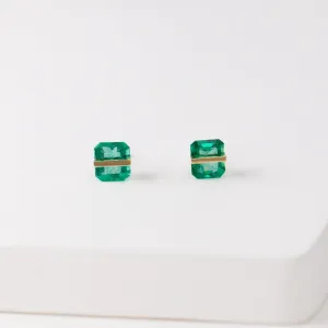 Band emerald studs (No. 2974)