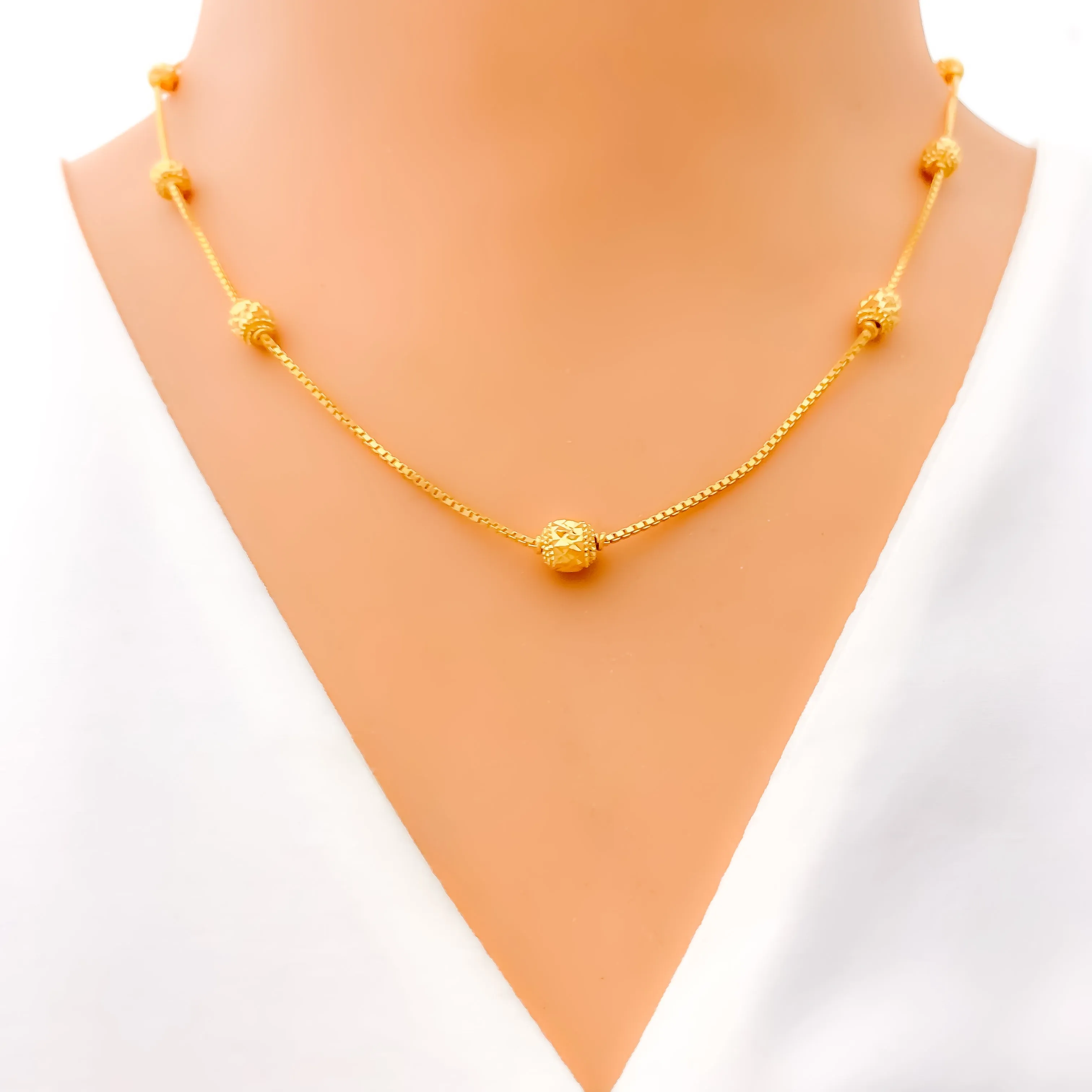 Beaded 22k Gold Necklace