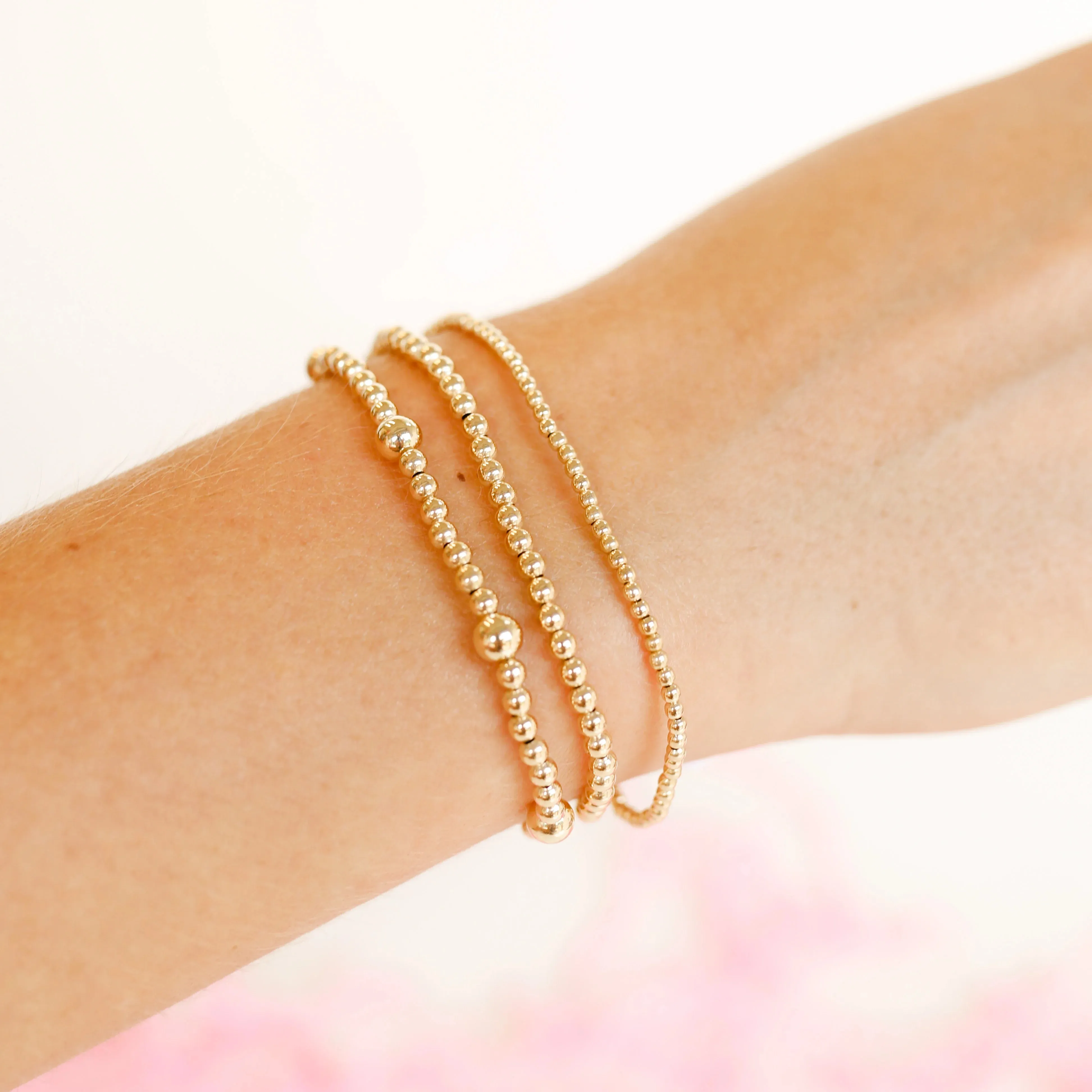 Beaded Blondes | 3MM Gold Beaded Bracelet