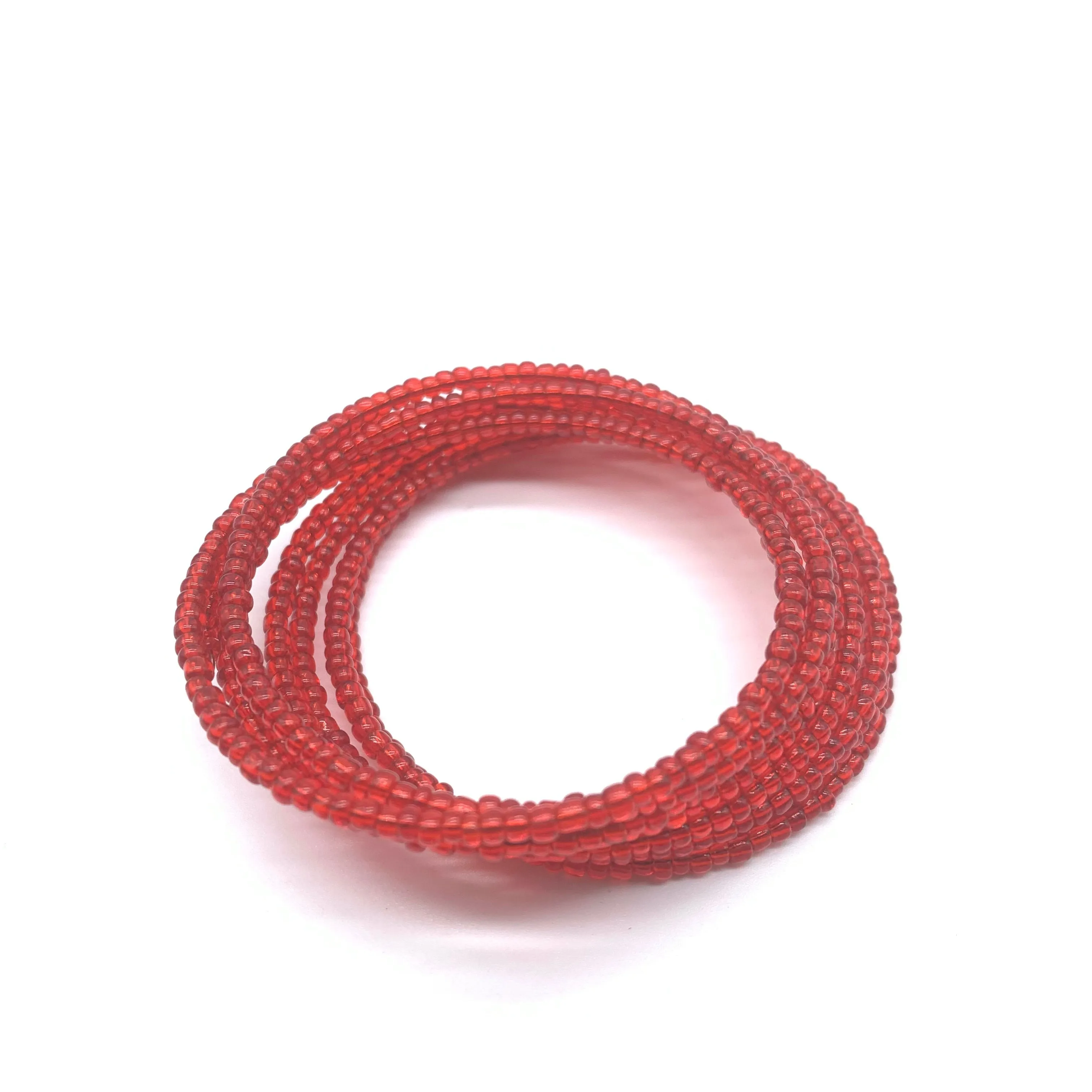 Beaded Coil Bracelet-Red