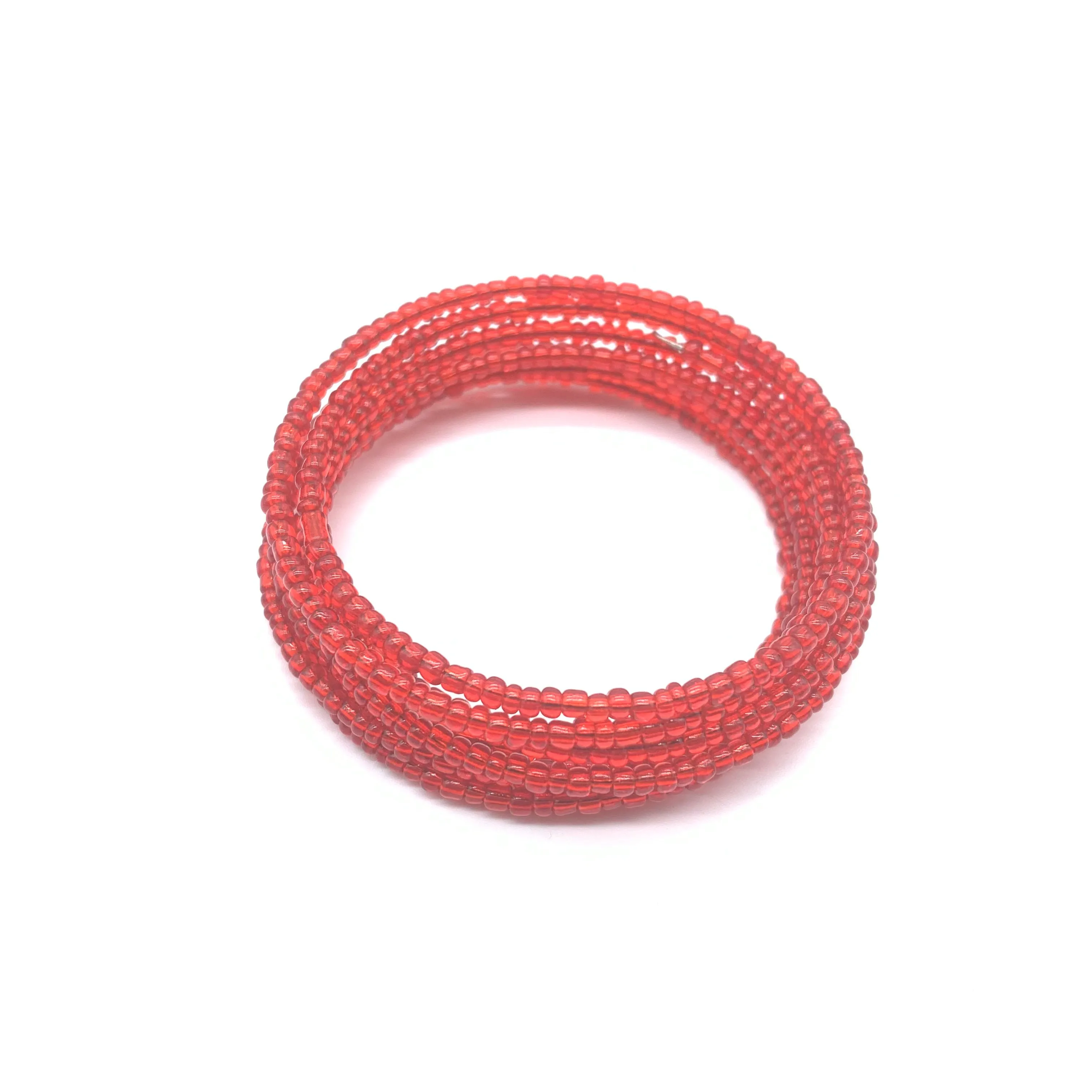 Beaded Coil Bracelet-Red