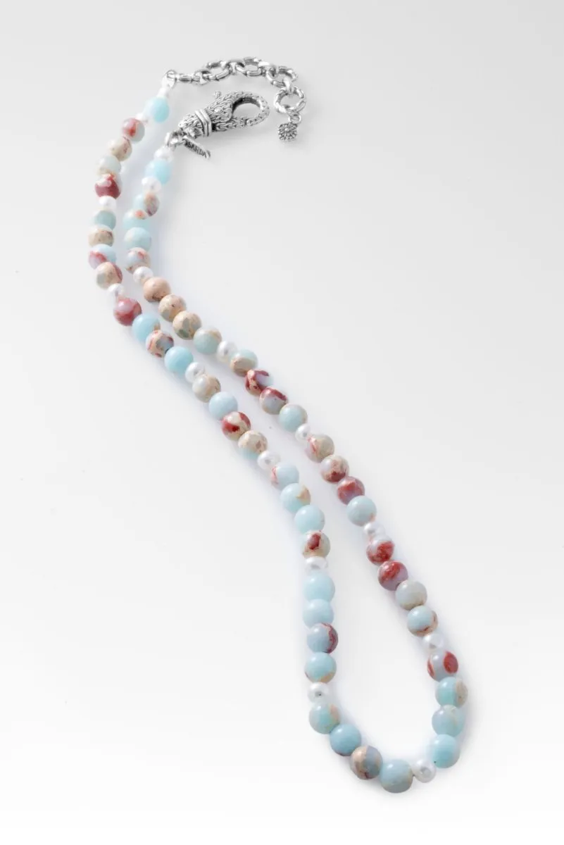 Beaded Impression Jasper Necklace™ in Chainlink