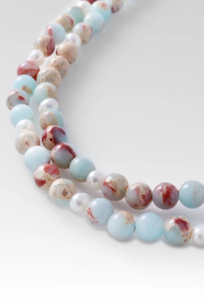 Beaded Impression Jasper Necklace™ in Chainlink