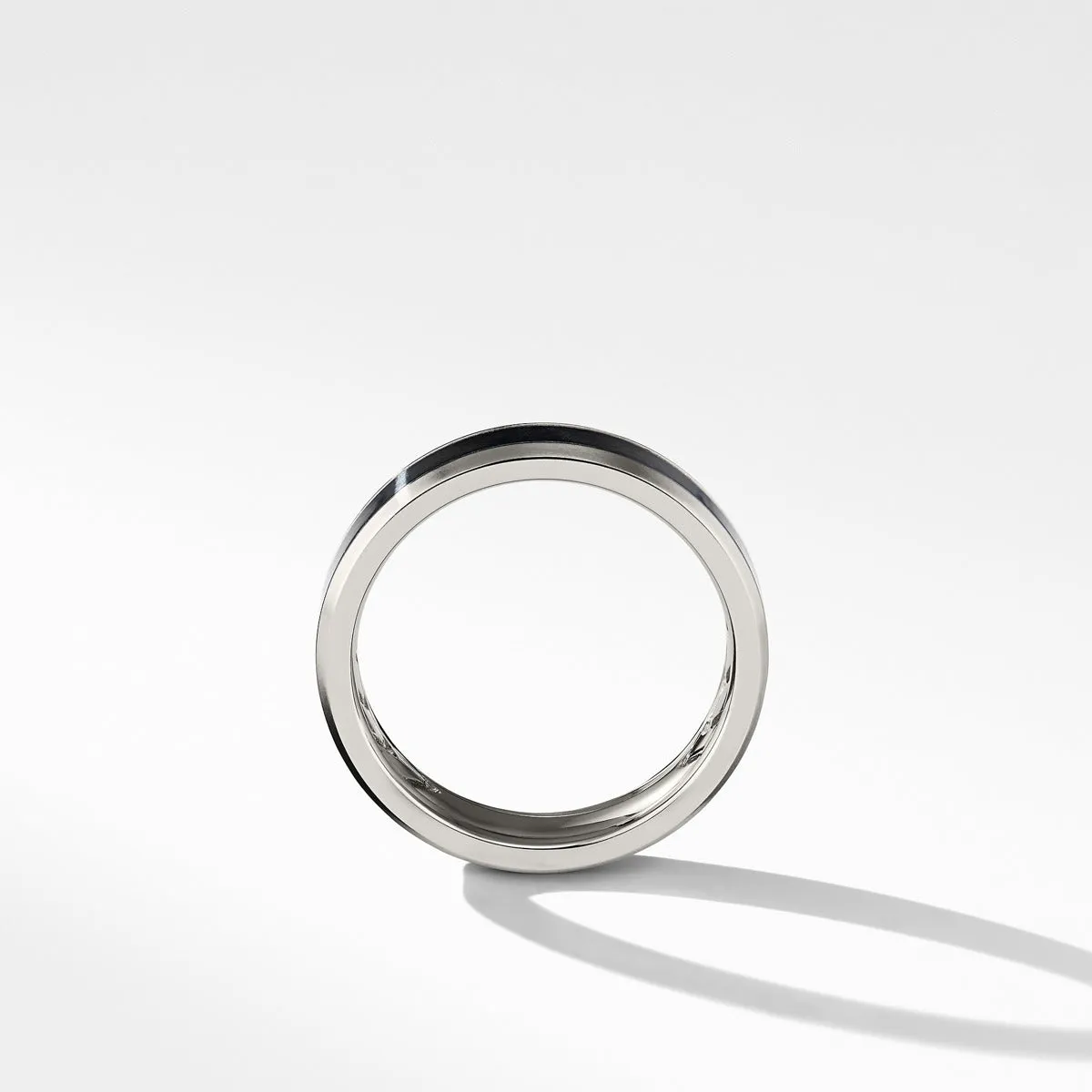 Beveled Band Ring in Grey Titanium with Black Titanium, 6mm