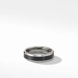 Beveled Band Ring in Grey Titanium with Black Titanium, 6mm