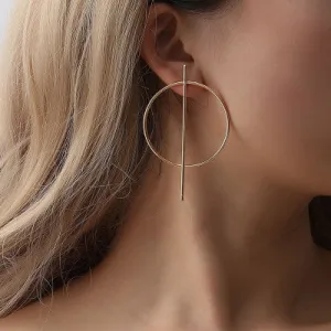 Big circle geometric earrings