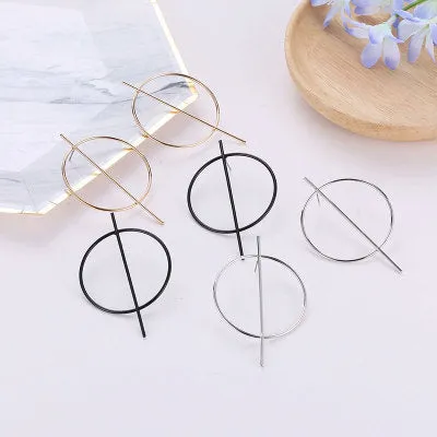 Big circle geometric earrings