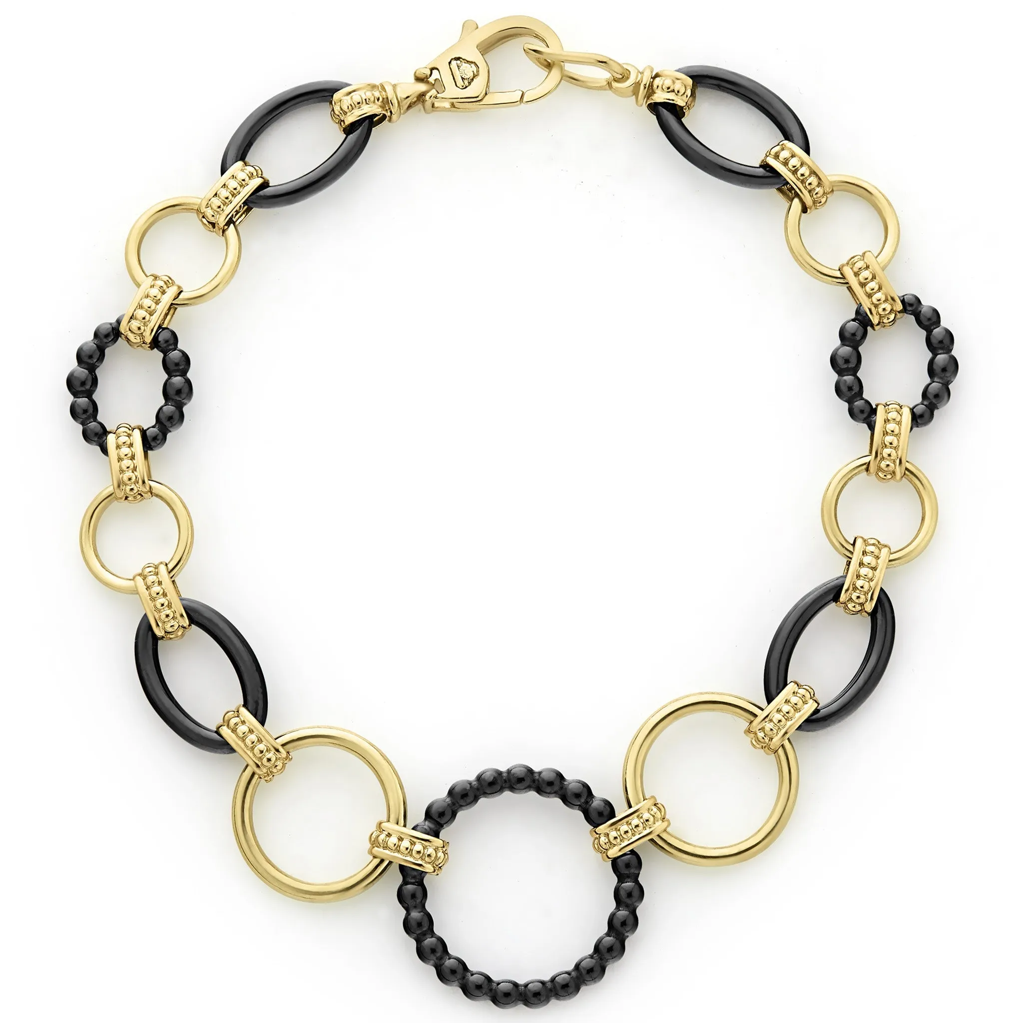 Black Caviar Gold and Black Ceramic Link Bracelet