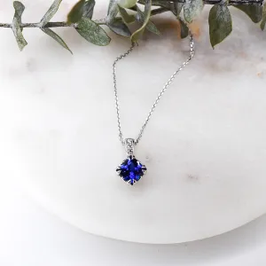 Blue Sapphire & Diamond Necklace