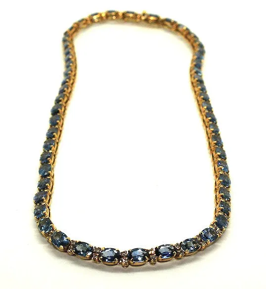 Blue Sapphire & Diamonds Necklace AD No. 0652