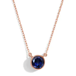 Blue Sapphire Necklace - Solitaire