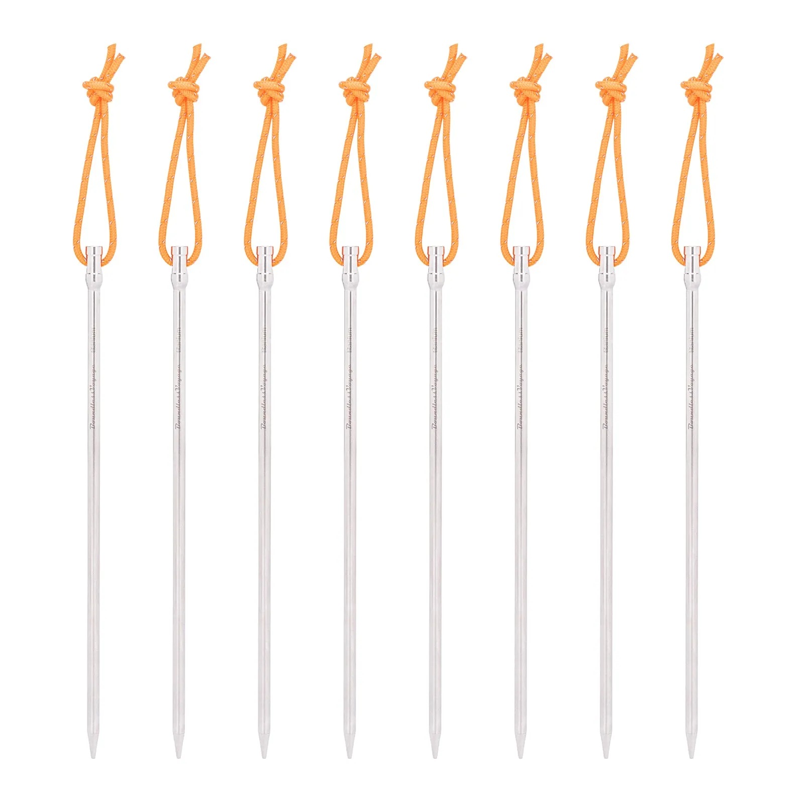 Boundless Voyage Titanium Alloy Tent Pegs 8pcs Camping Tent Stakes Portable Tent Nails for Picnic Hiking Backpacking