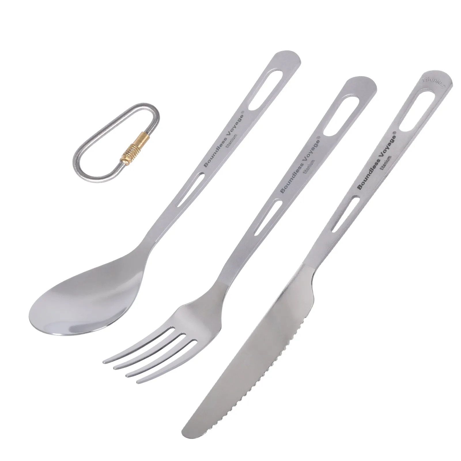 Boundless Voyage Titanium Cutlery Set spoon fork knife For Outdoor Camping Home Lightweight