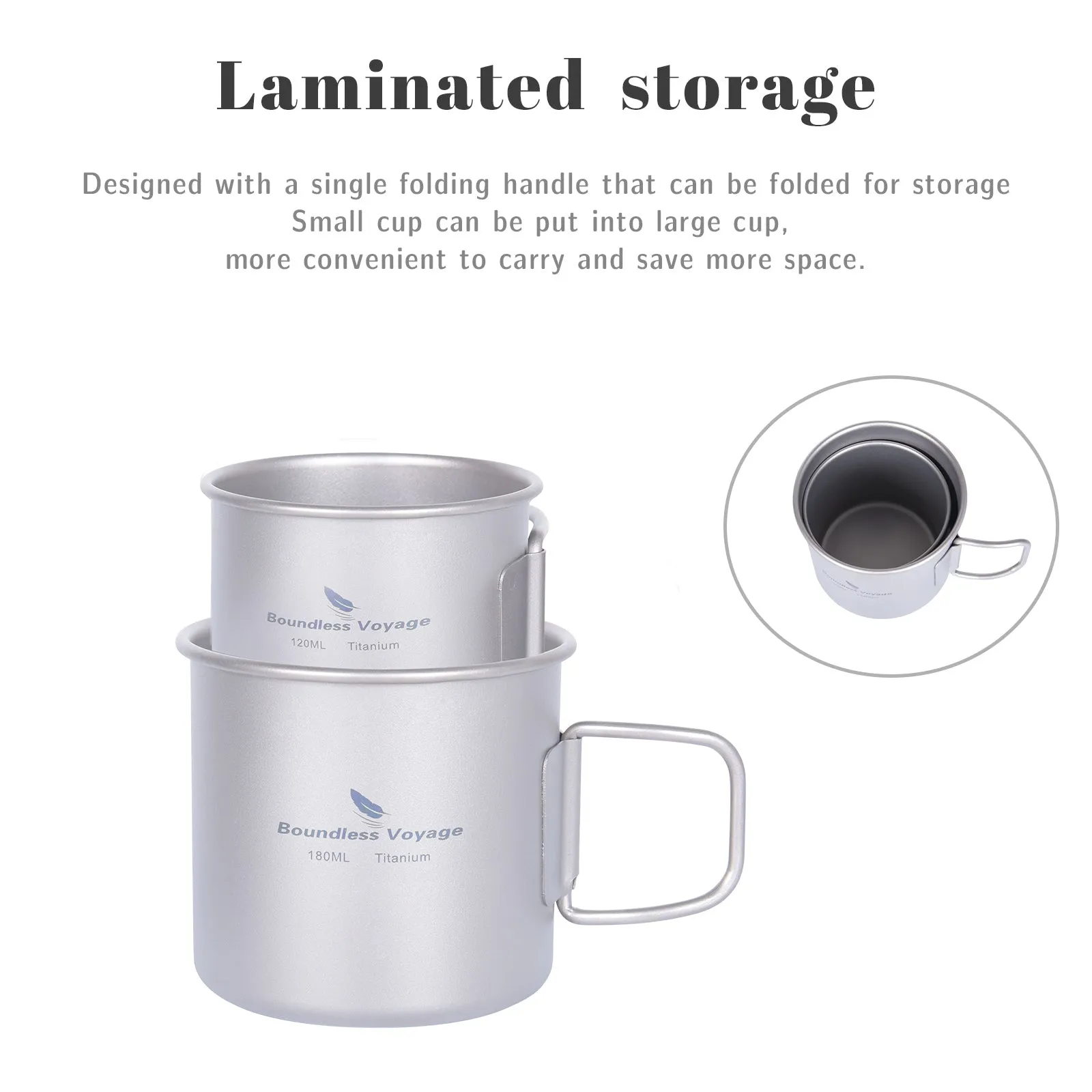 Boundless Voyage Titanium ultra lightweight 120ml and 180ml tea cup wine mug  for outdoor  camping   coffee beer cup without lid