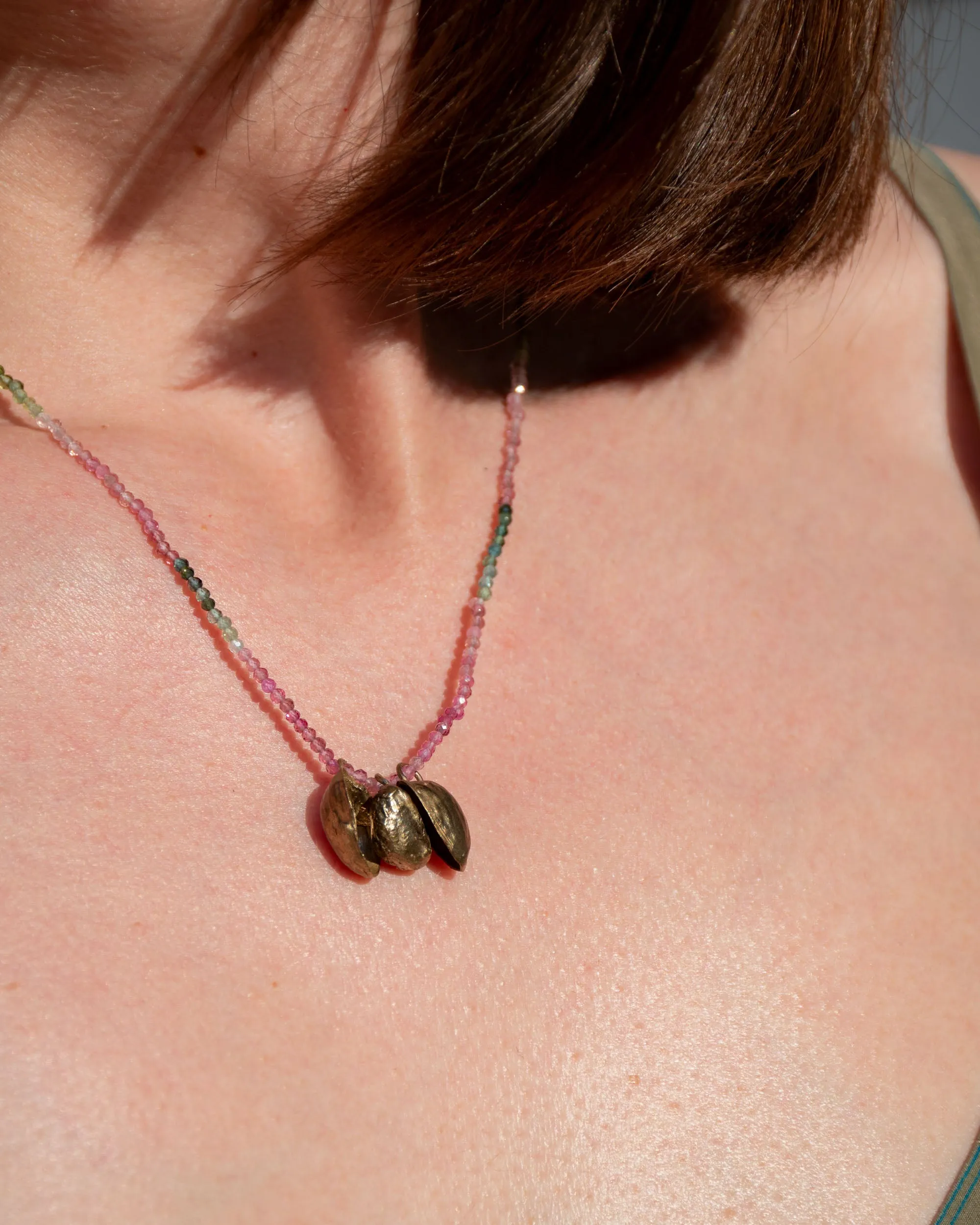 Bronze Pistachio necklace