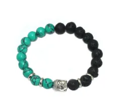 Buddha head beads energy volcanic stone bracelet