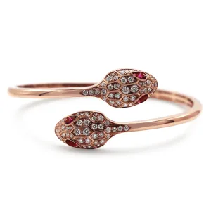 Bvlgari Serpenti Bangle, Rubellite Eyes & Pavé Set Diamonds