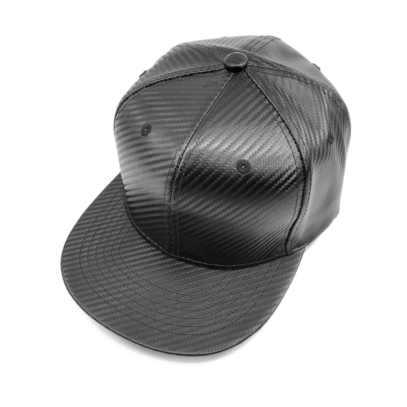 Carbon Fiber PU Leather Adjustable Snapback