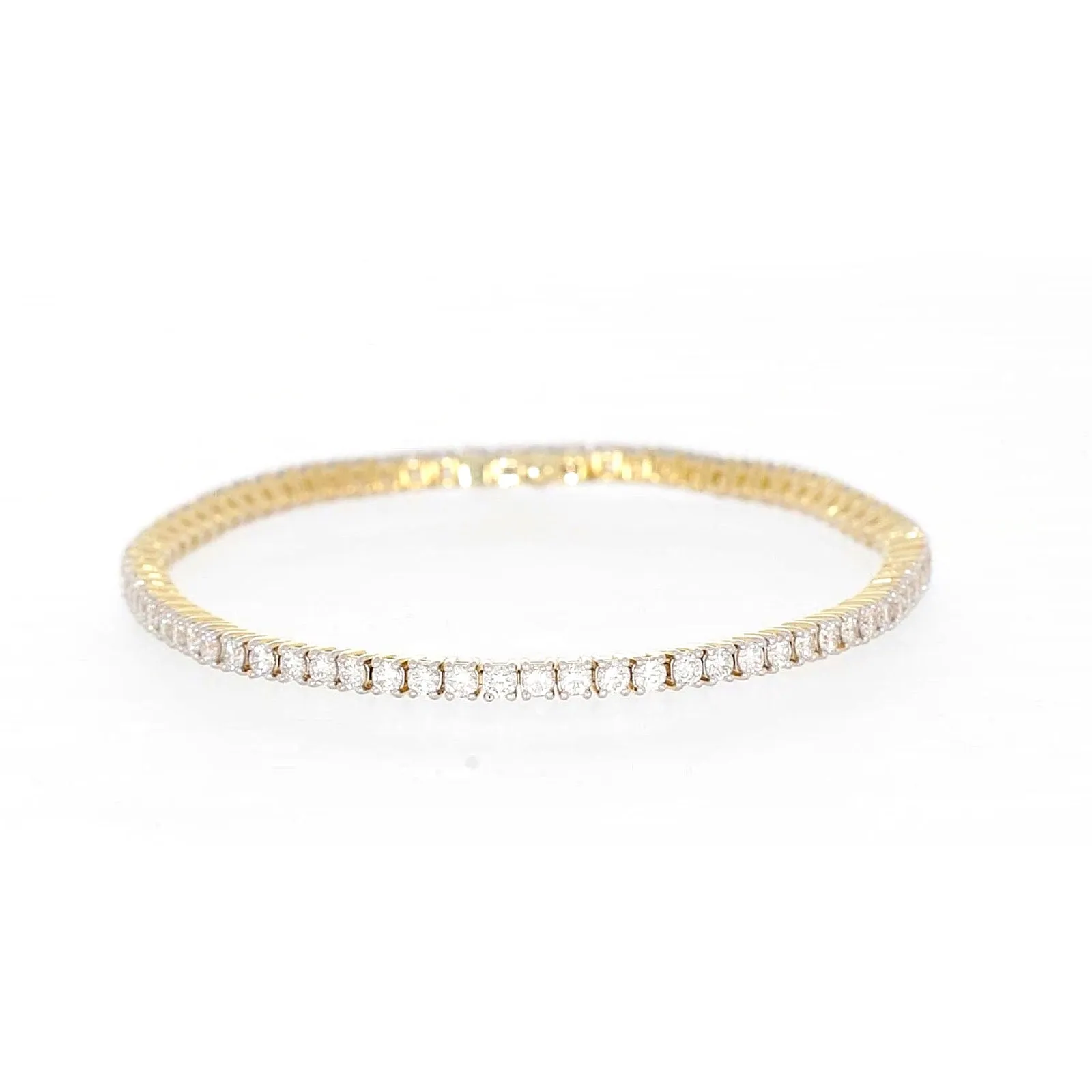 Celebration 9ct Yellow Gold Round Brilliant Cut 3 Carat tw of Lab Grown Diamonds Tennis Bracelet