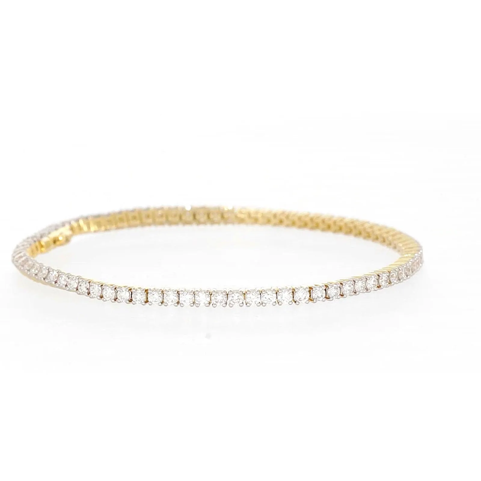 Celebration 9ct Yellow Gold Round Brilliant Cut 3 Carat tw of Lab Grown Diamonds Tennis Bracelet