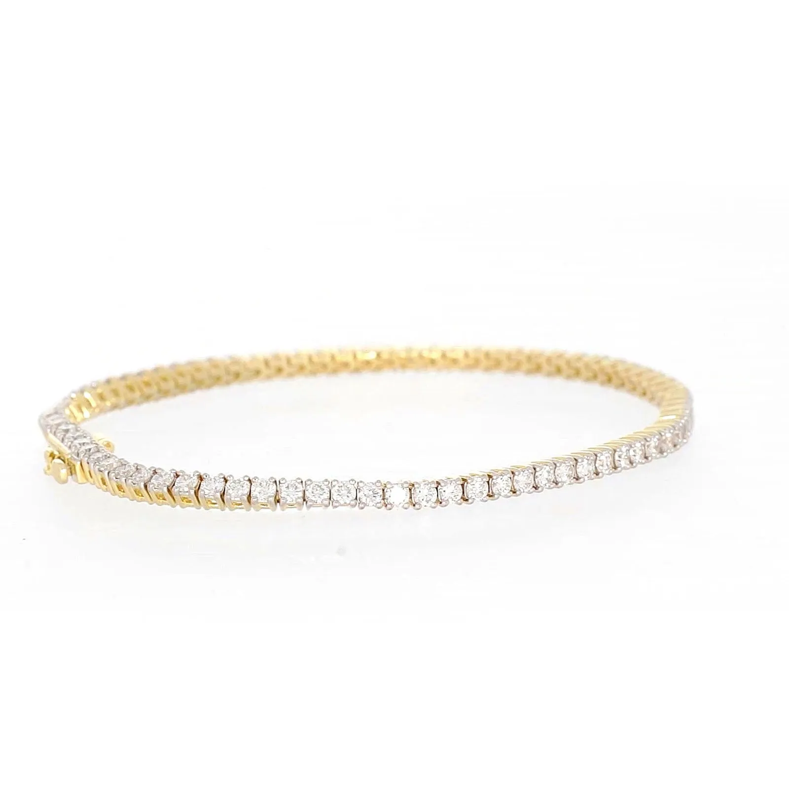 Celebration 9ct Yellow Gold Round Brilliant Cut 3 Carat tw of Lab Grown Diamonds Tennis Bracelet