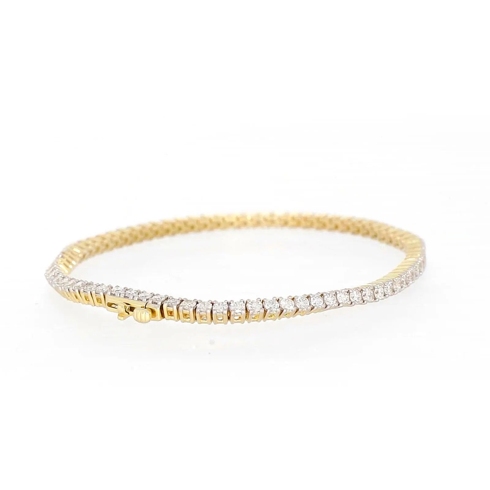 Celebration 9ct Yellow Gold Round Brilliant Cut 3 Carat tw of Lab Grown Diamonds Tennis Bracelet