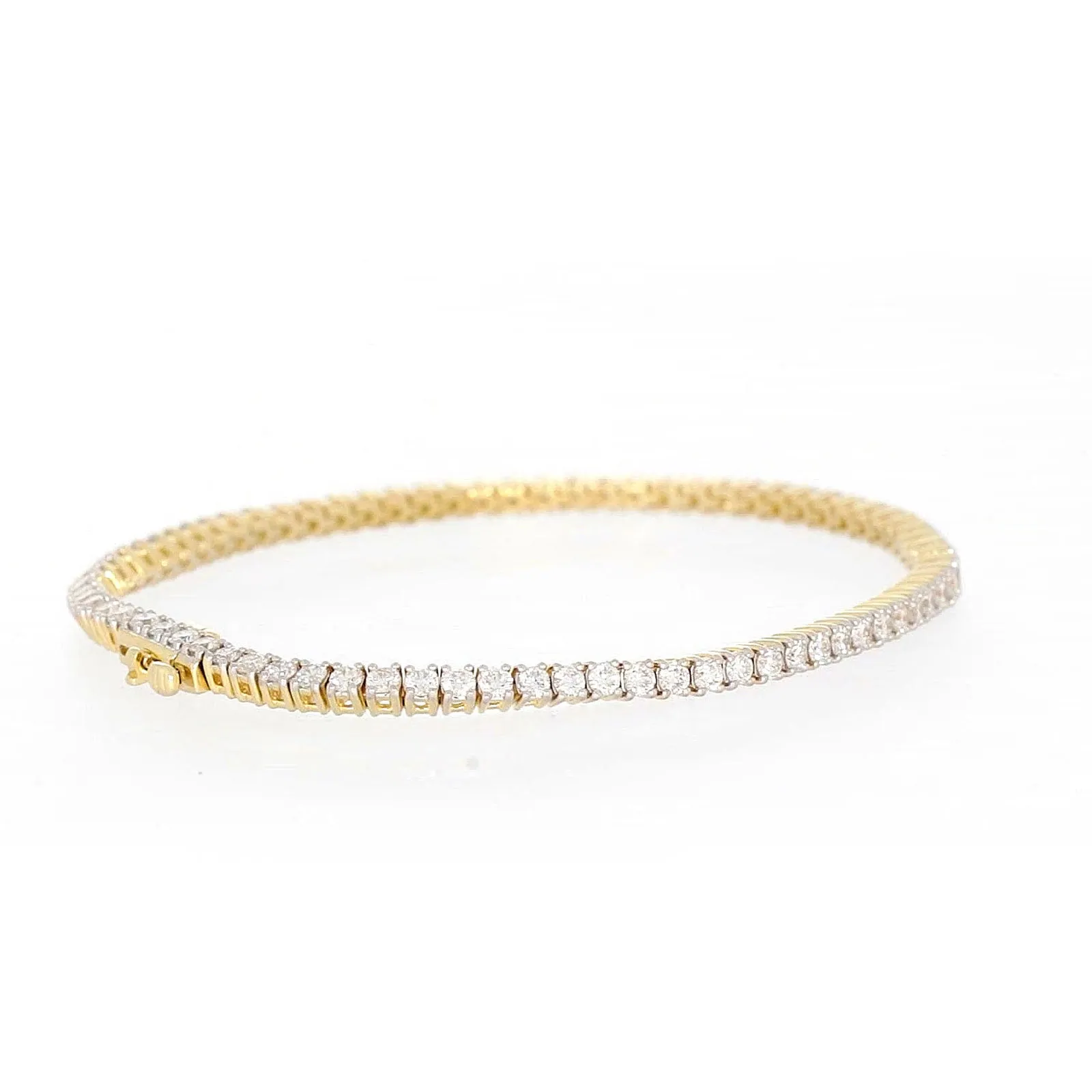 Celebration 9ct Yellow Gold Round Brilliant Cut 3 Carat tw of Lab Grown Diamonds Tennis Bracelet