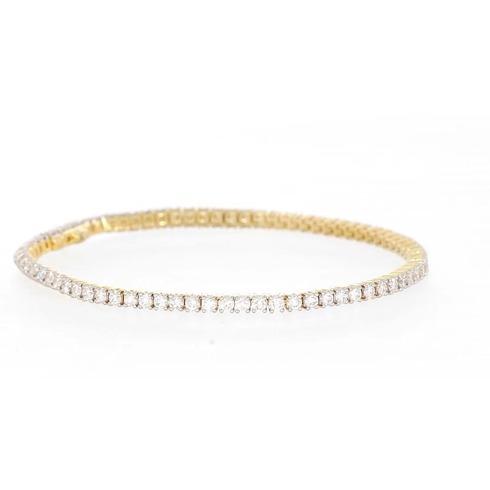 Celebration 9ct Yellow Gold Round Brilliant Cut 3 Carat tw of Lab Grown Diamonds Tennis Bracelet