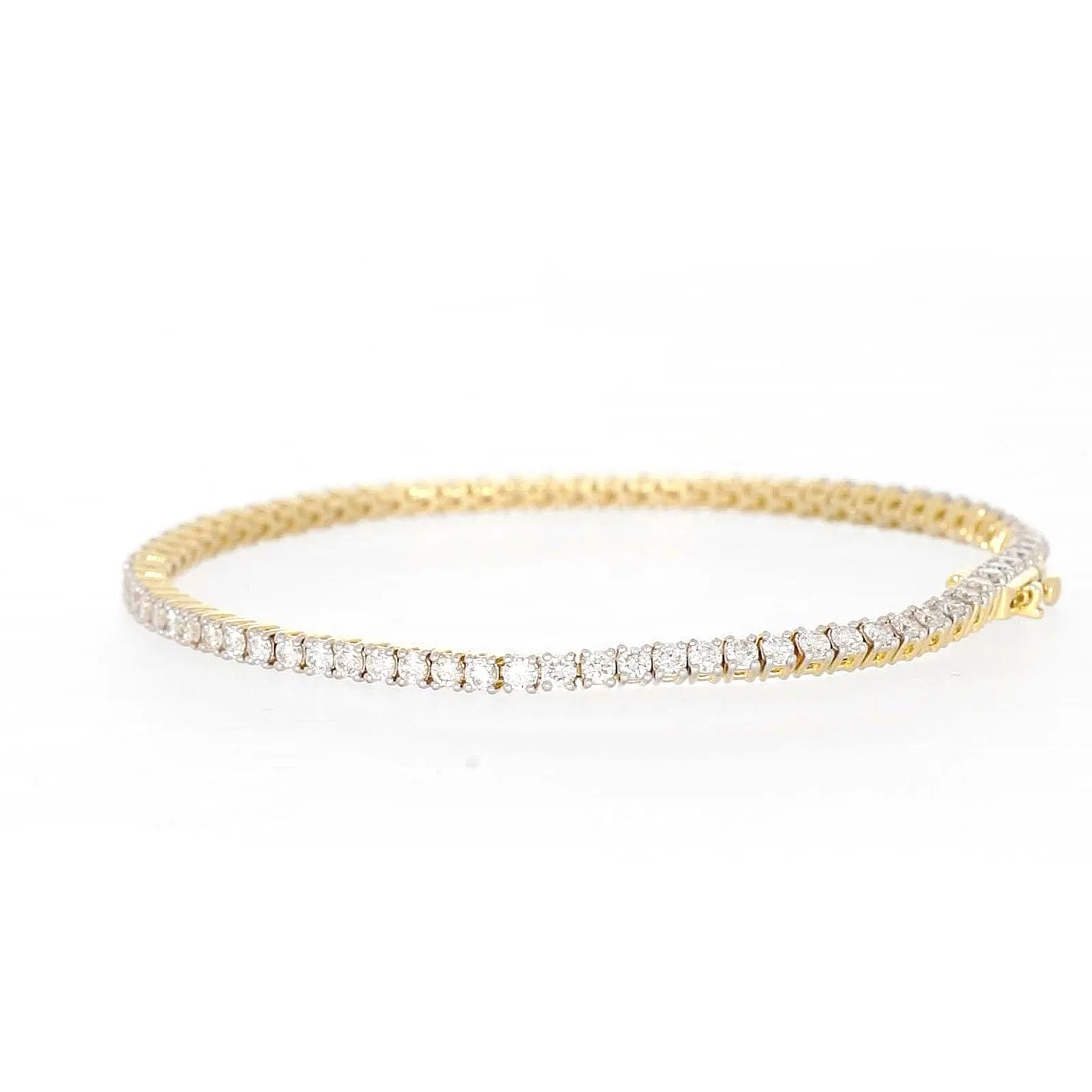 Celebration 9ct Yellow Gold Round Brilliant Cut 3 Carat tw of Lab Grown Diamonds Tennis Bracelet