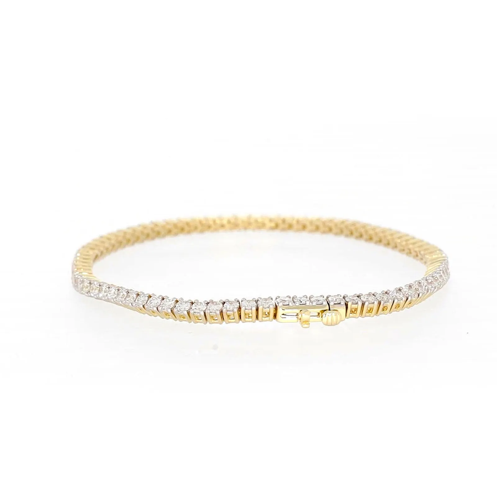 Celebration 9ct Yellow Gold Round Brilliant Cut 3 Carat tw of Lab Grown Diamonds Tennis Bracelet