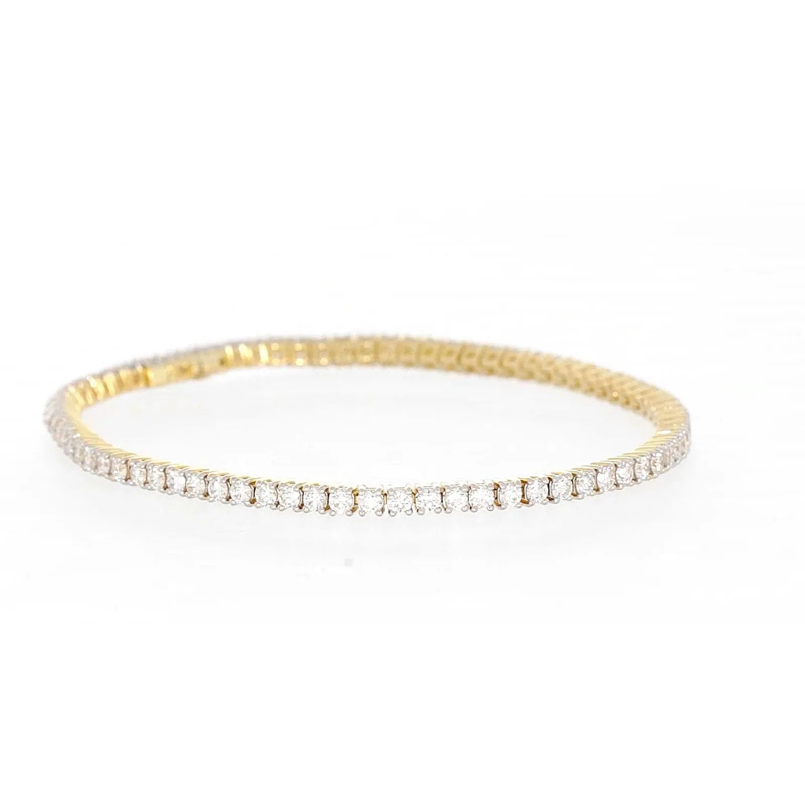 Celebration 9ct Yellow Gold Round Brilliant Cut 3 Carat tw of Lab Grown Diamonds Tennis Bracelet