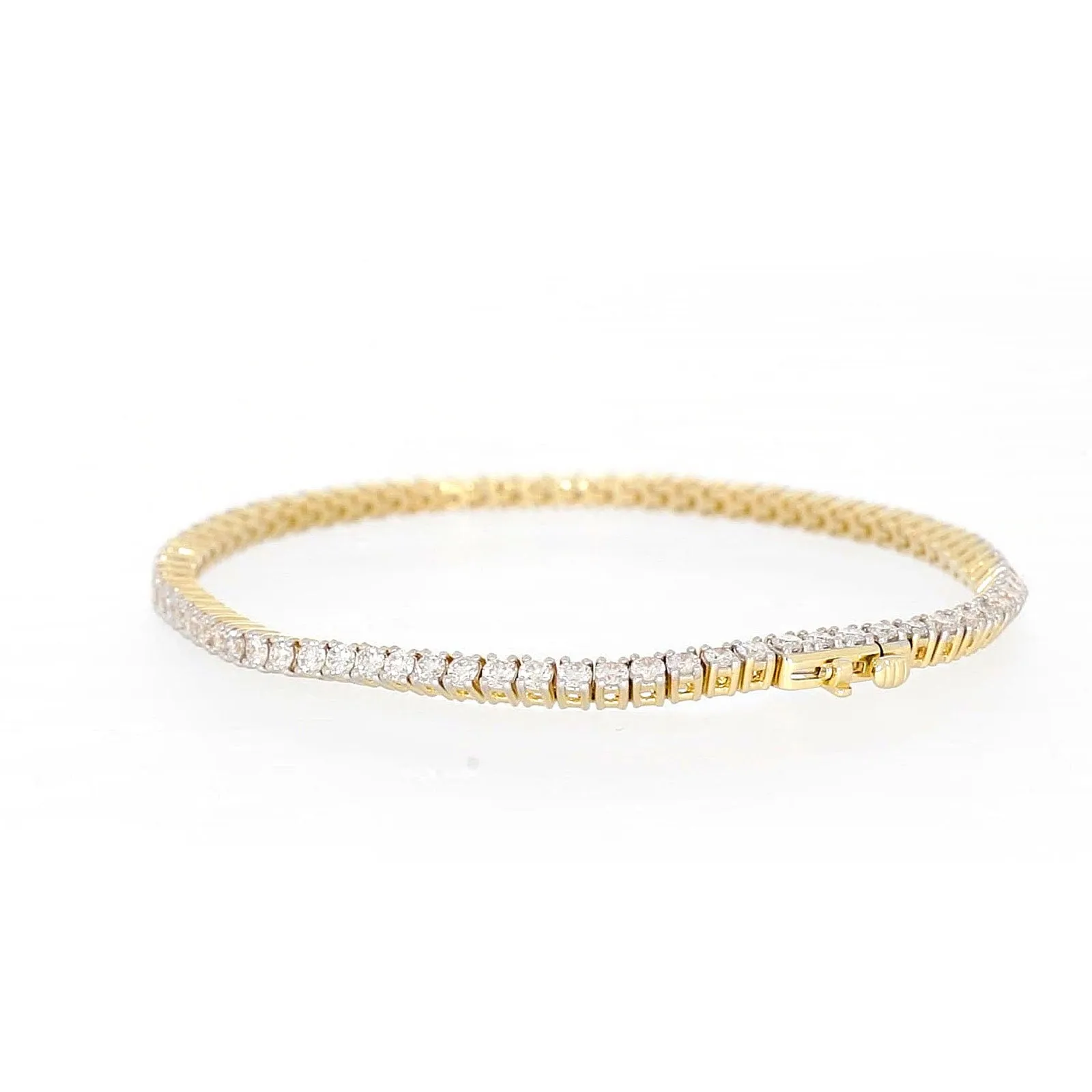 Celebration 9ct Yellow Gold Round Brilliant Cut 3 Carat tw of Lab Grown Diamonds Tennis Bracelet