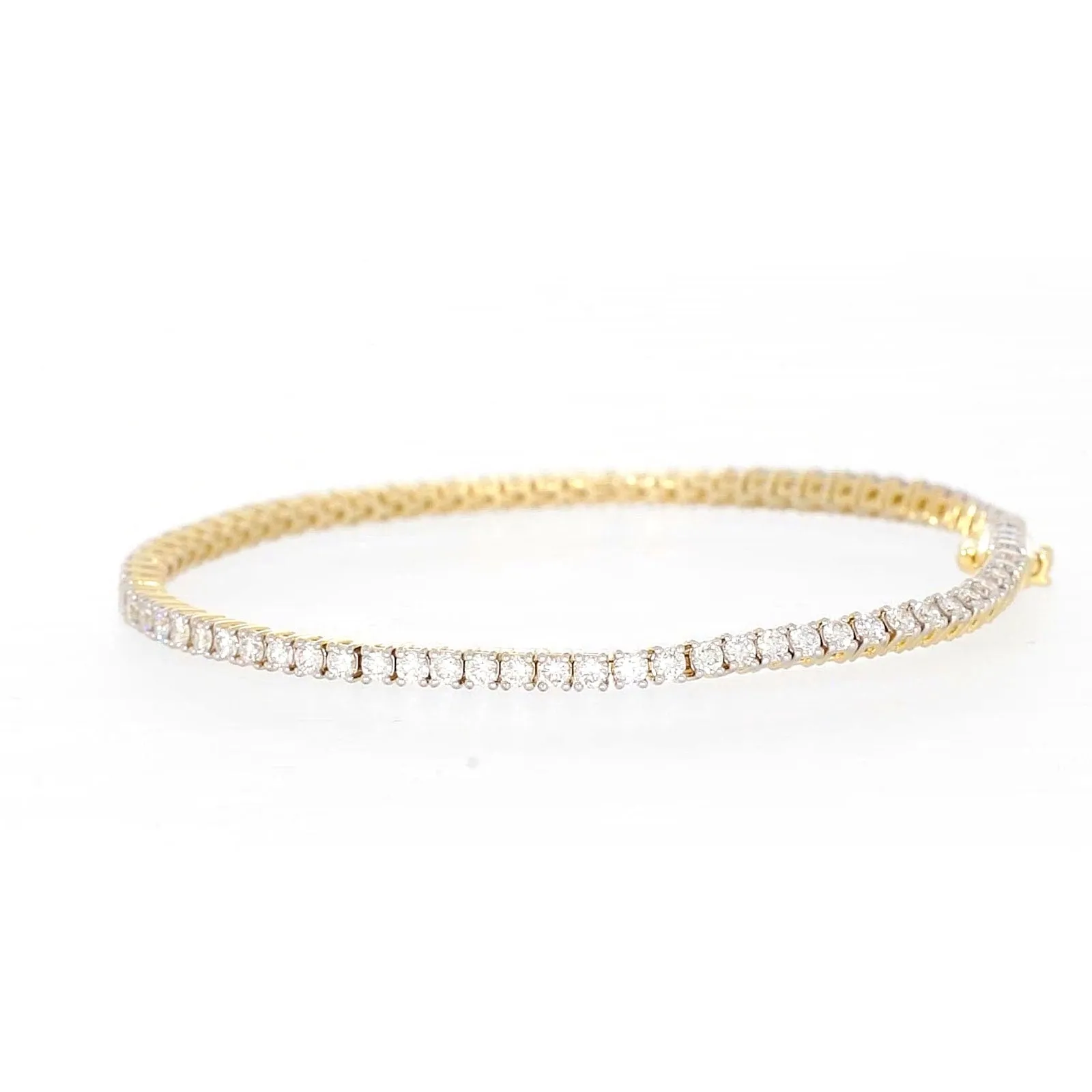 Celebration 9ct Yellow Gold Round Brilliant Cut 3 Carat tw of Lab Grown Diamonds Tennis Bracelet