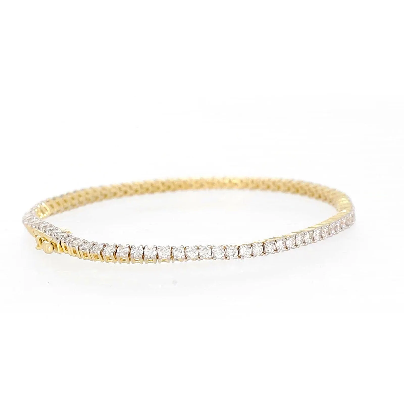 Celebration 9ct Yellow Gold Round Brilliant Cut 3 Carat tw of Lab Grown Diamonds Tennis Bracelet